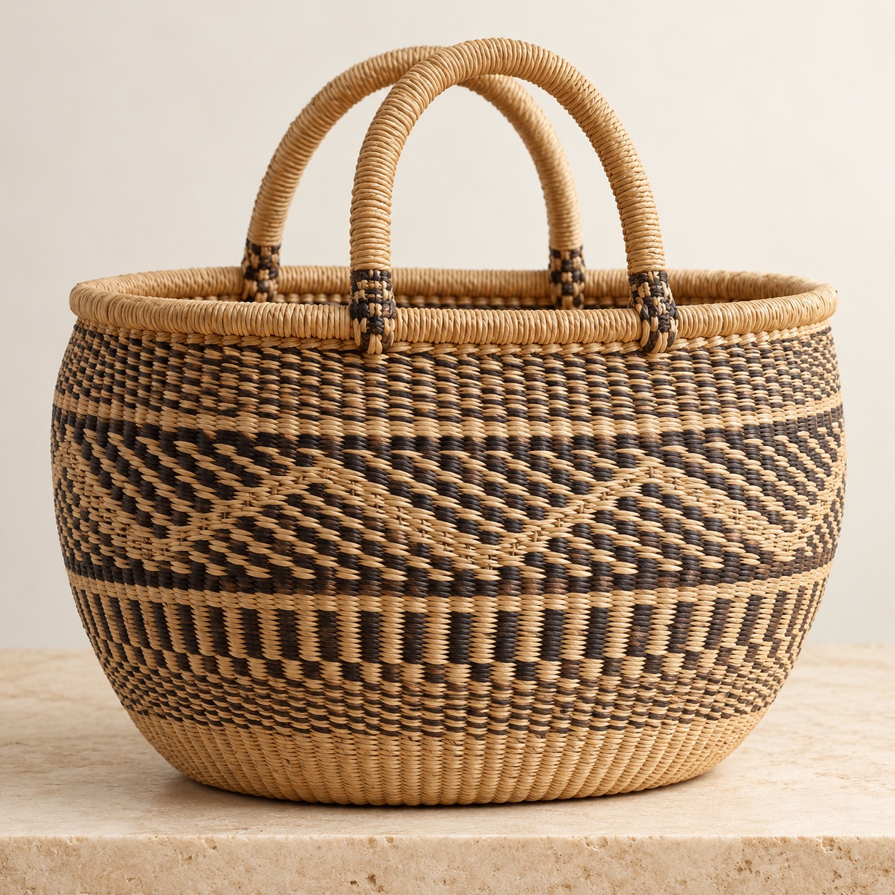 Handwoven basket made by a local maker